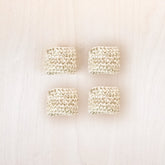Napkin Rings - Natural Raffia Crochet Napking Rings, set of 4 - Natural Fiber | LIKHA - LIKHÂ