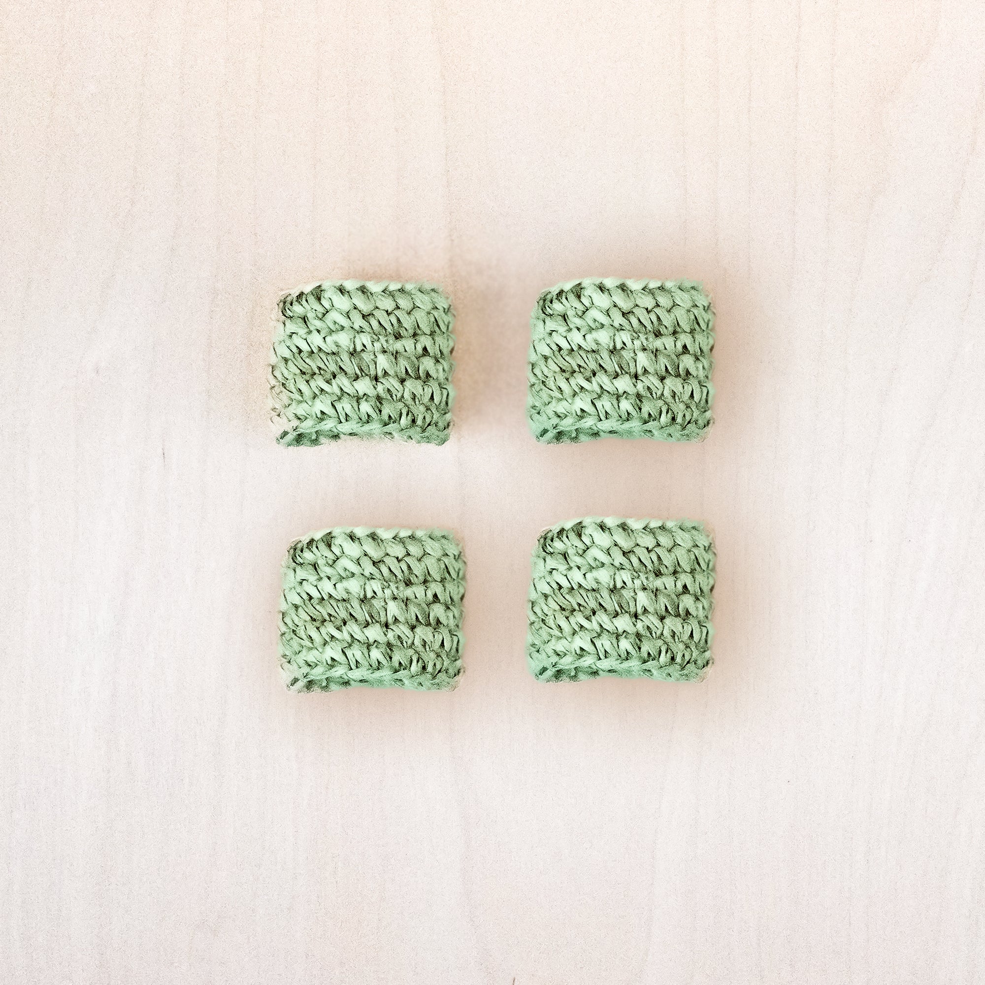 Napkin Rings - Sage Raffia Crochet Napking Rings, set of 4 - Natural Fiber | LIKHA - LIKHÂ