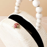- Oat Round Classic Handbag with Bead Handle - Woven Purse | LIKHA - LIKHÂ