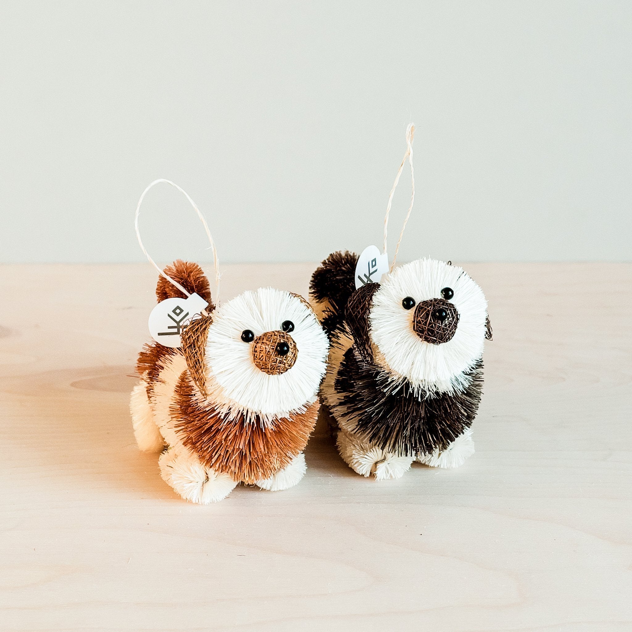 Ornaments - Puppy Ornament, Mahogany - Bottle Brush Ornaments | LIKHÂ - LIKHÂ