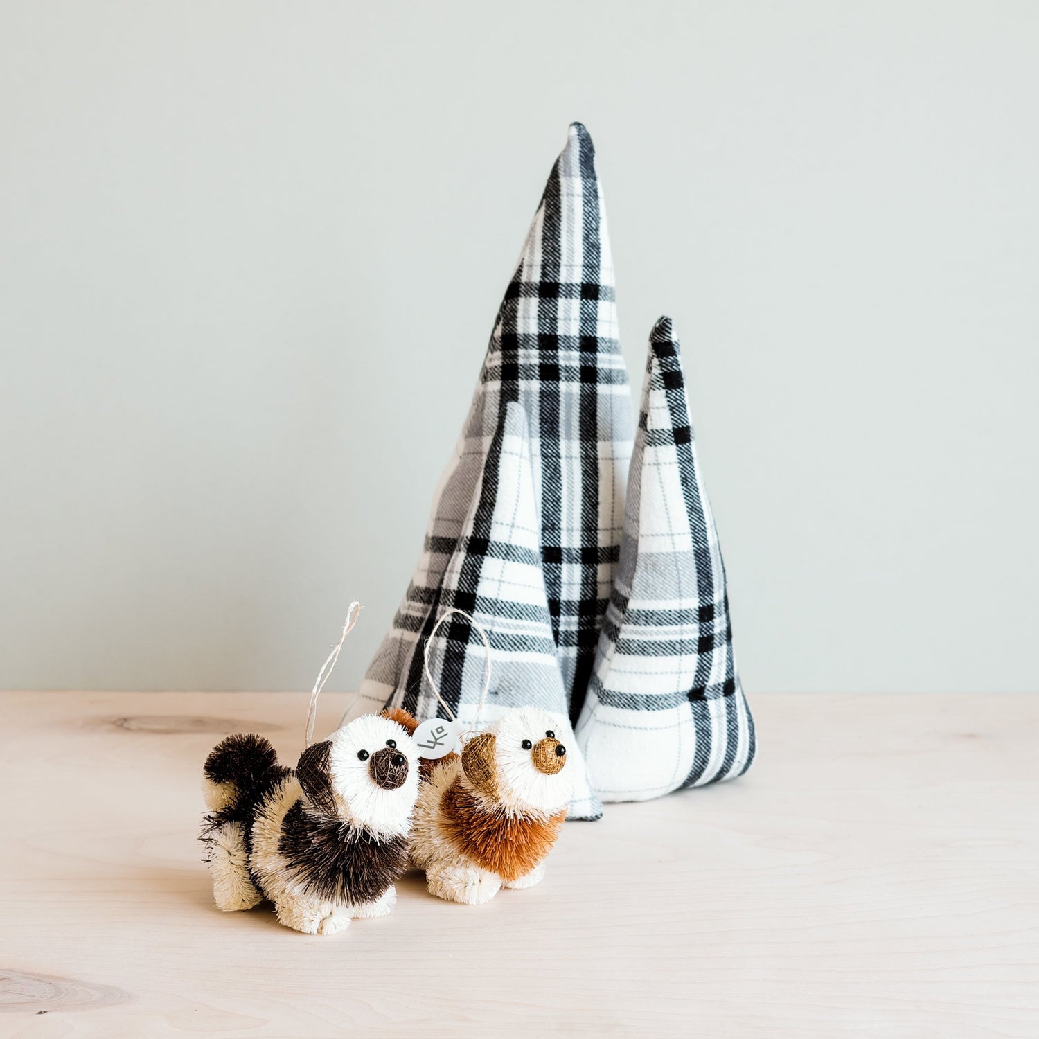 Ornaments - Puppy Ornament, Mahogany - Bottle Brush Ornaments | LIKHÂ - LIKHÂ