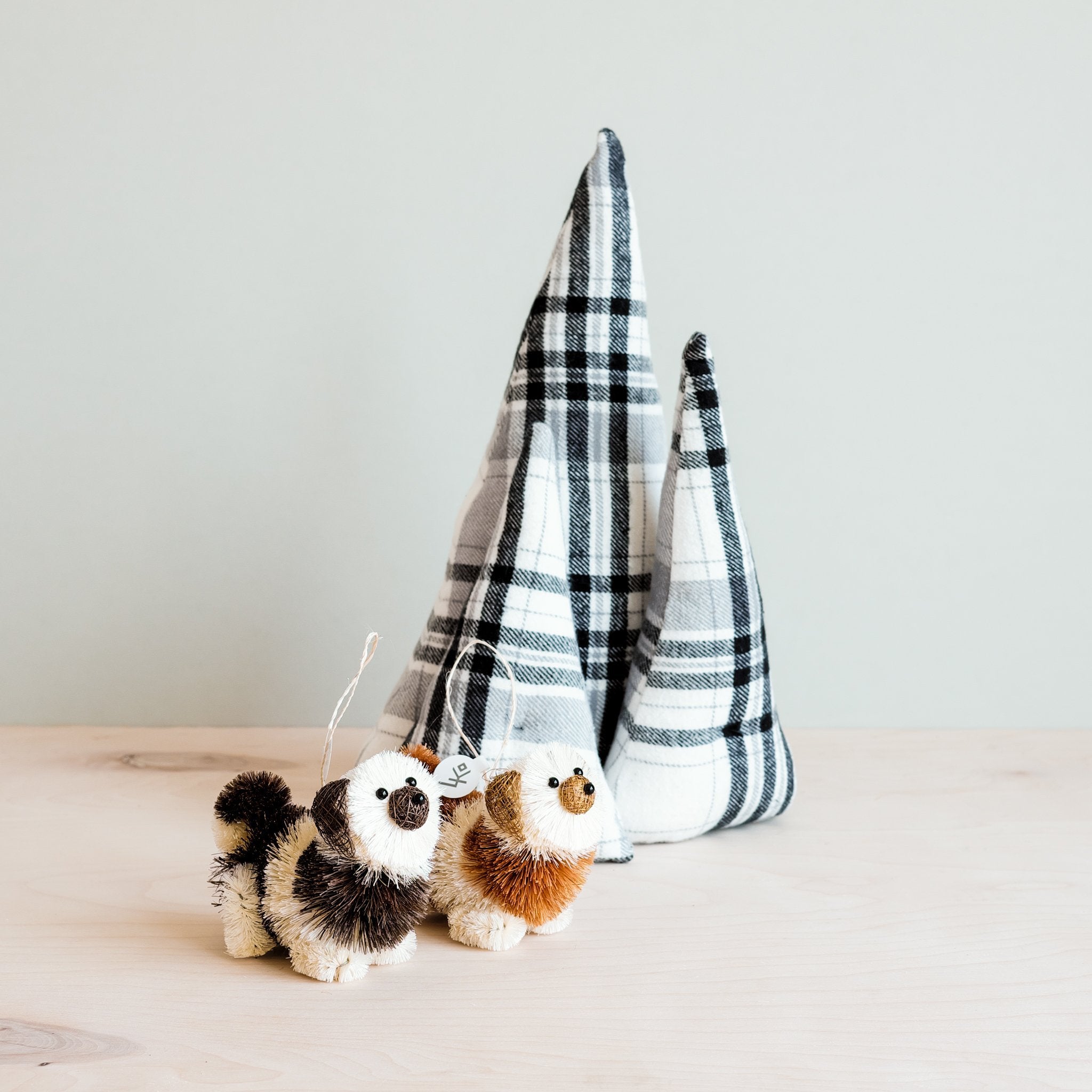 Ornaments - Puppy Ornament, Mahogany - Bottle Brush Ornaments | LIKHÂ - LIKHÂ