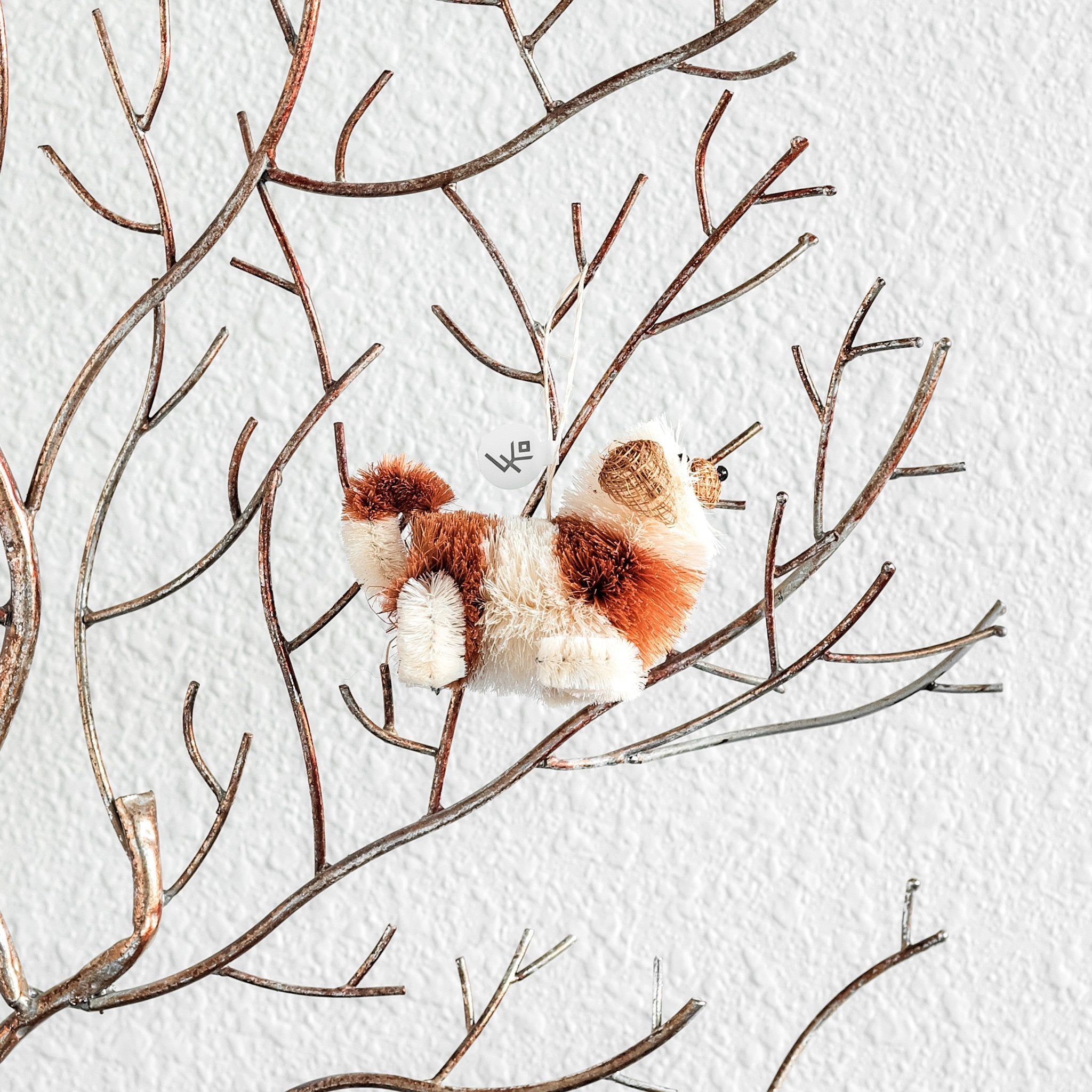 Ornaments - Puppy Ornament, Mahogany - Bottle Brush Ornaments | LIKHÂ - LIKHÂ