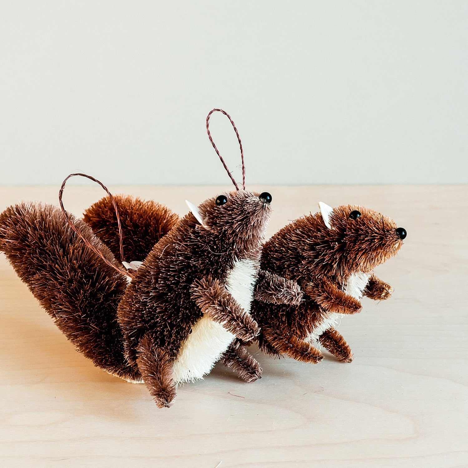 Ornaments - Squirrel Ornament, Mahogany - Bottle Brush Ornaments | LIKHÂ - LIKHÂ