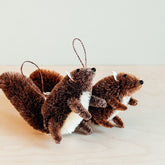Ornaments - Squirrel Ornament, Mahogany - Bottle Brush Ornaments | LIKHÂ - LIKHÂ