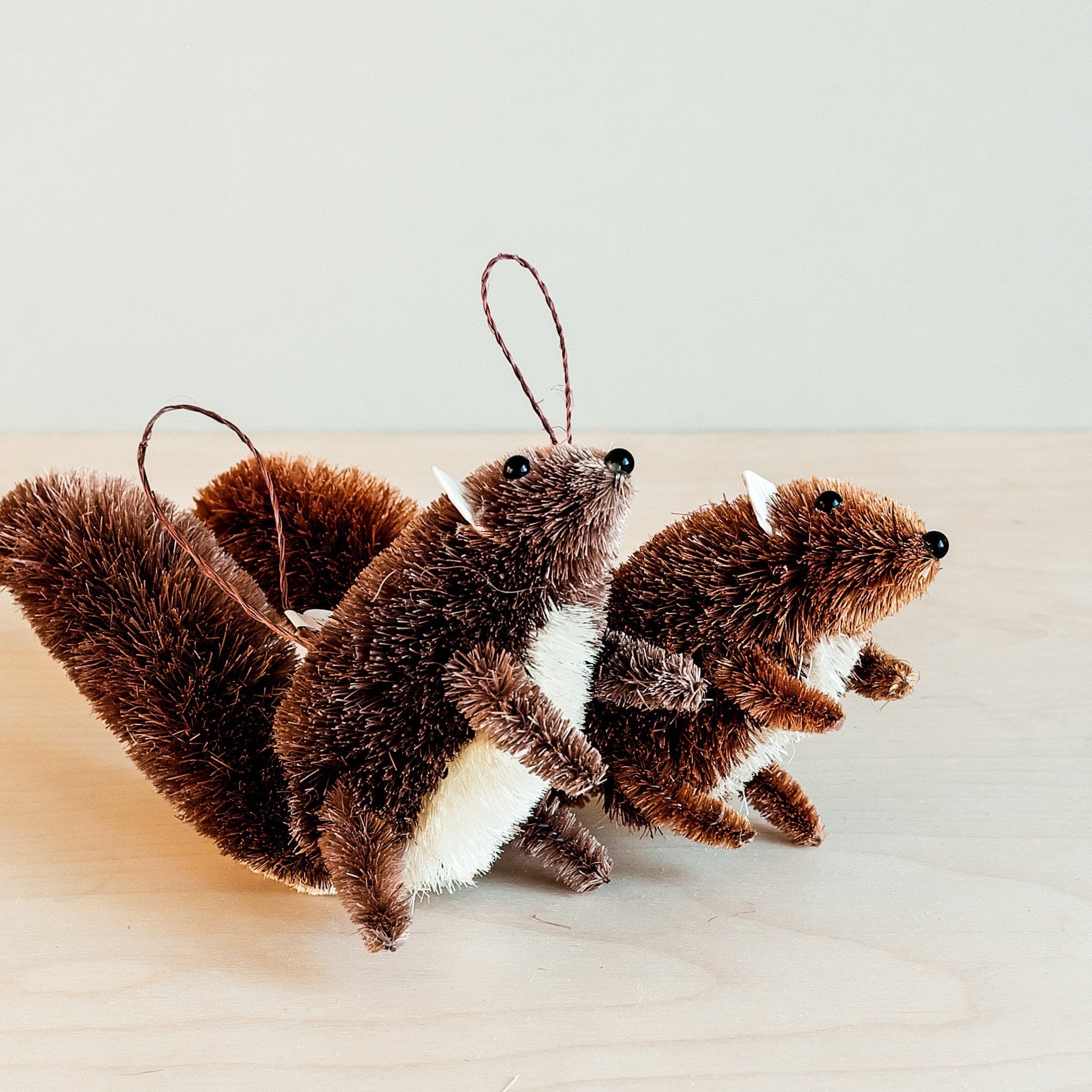 Ornaments - Squirrel Ornament, Mahogany - Bottle Brush Ornaments | LIKHÂ - LIKHÂ
