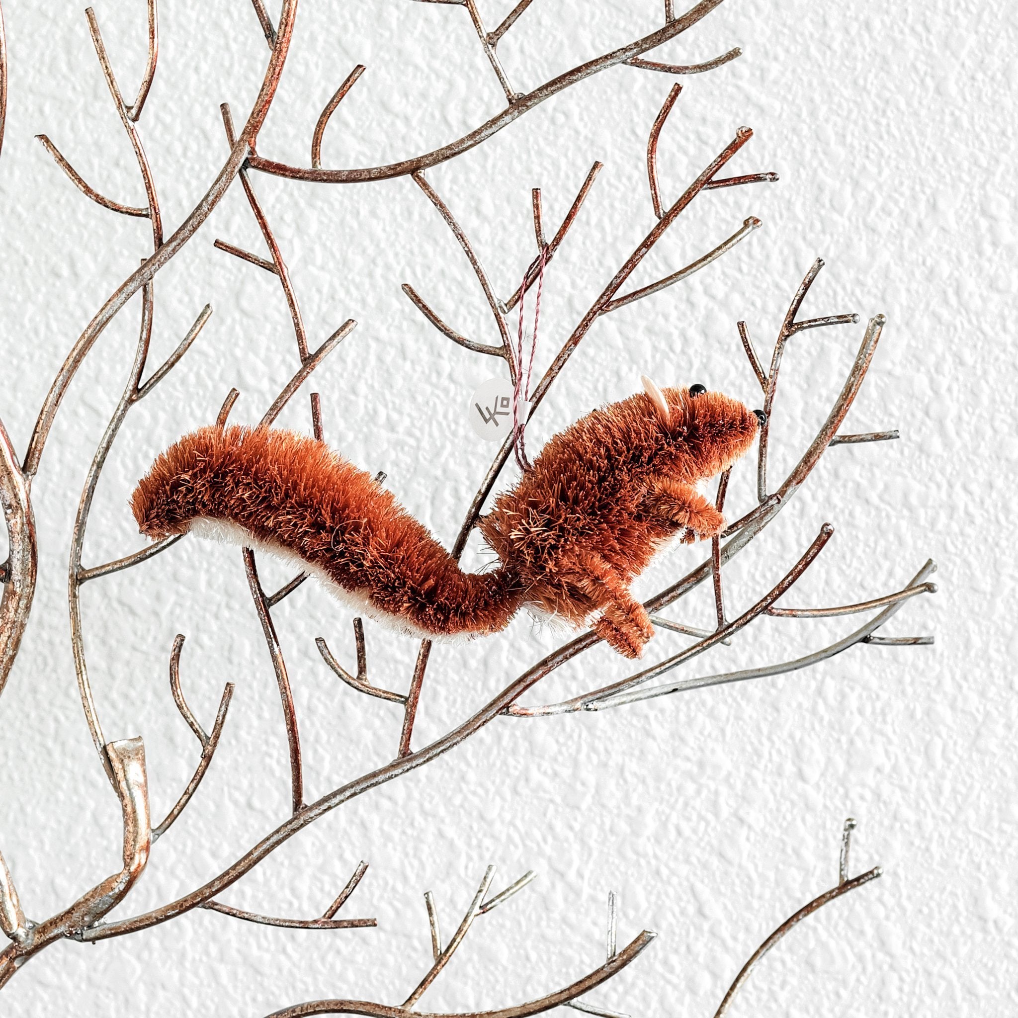 Ornaments - Squirrel Ornament, Mahogany - Bottle Brush Ornaments | LIKHÂ - LIKHÂ