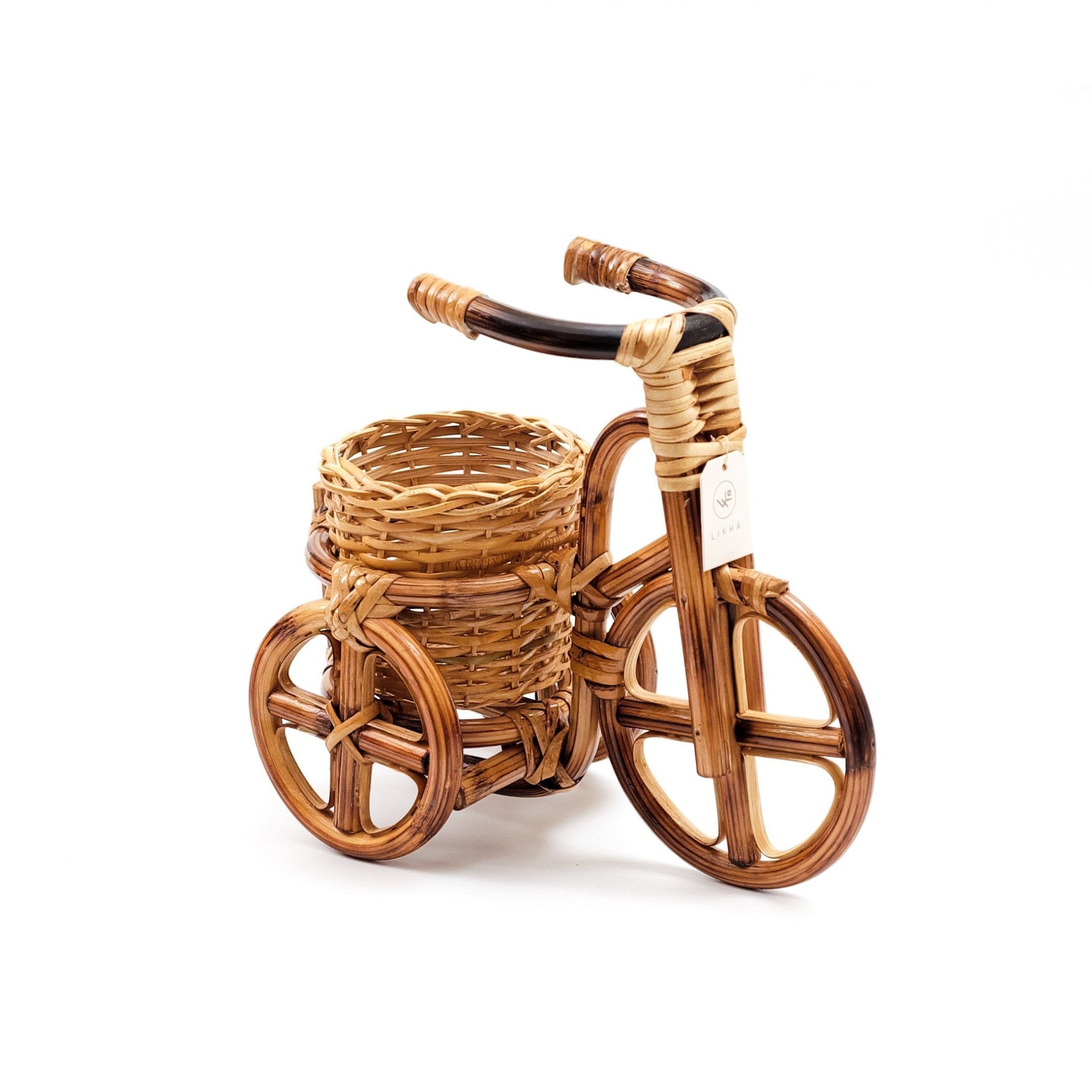 Planters - Bicycle Rattan Planter, large - Handmade Planters | LIKHÂ - LIKHÂ