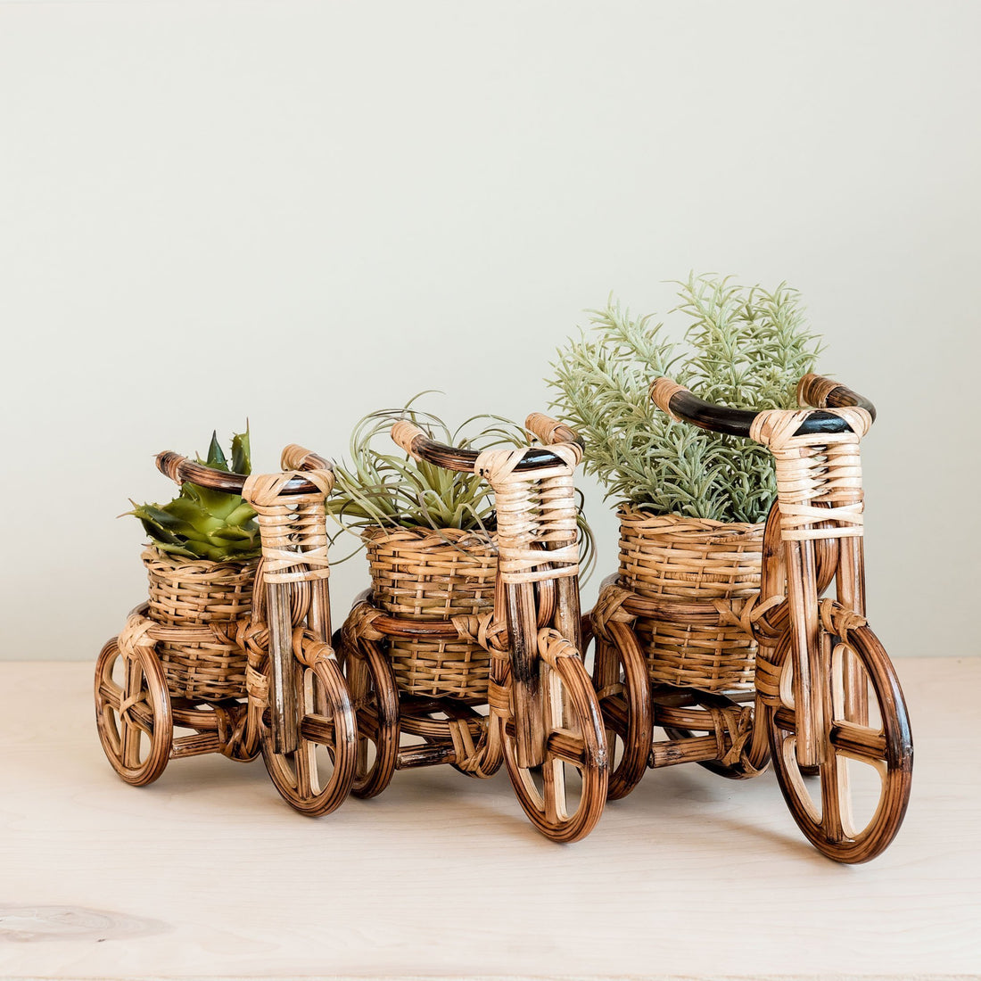 Planters - Bicycle Rattan Planter, large - Handmade Planters | LIKHÂ - LIKHÂ