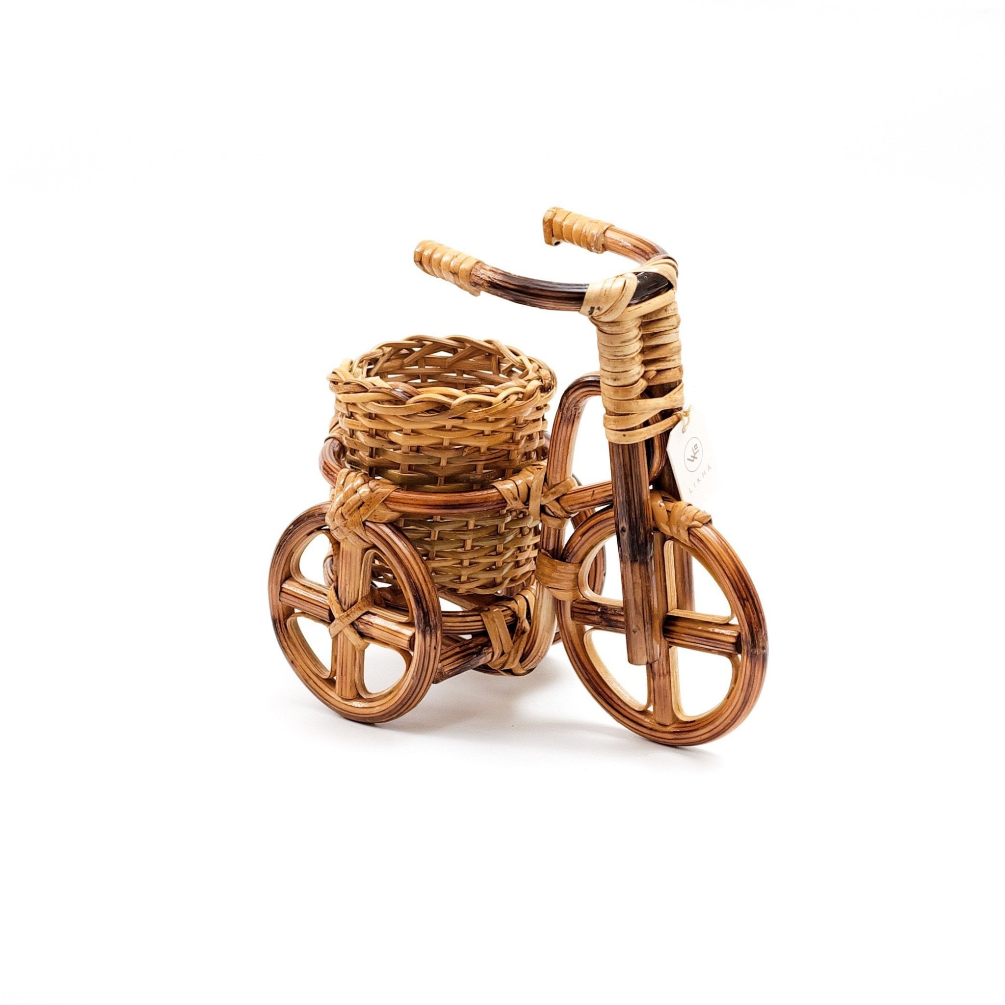 Planters - Bicycle Rattan Planter, medium - Handmade Planters | LIKHÂ - LIKHÂ