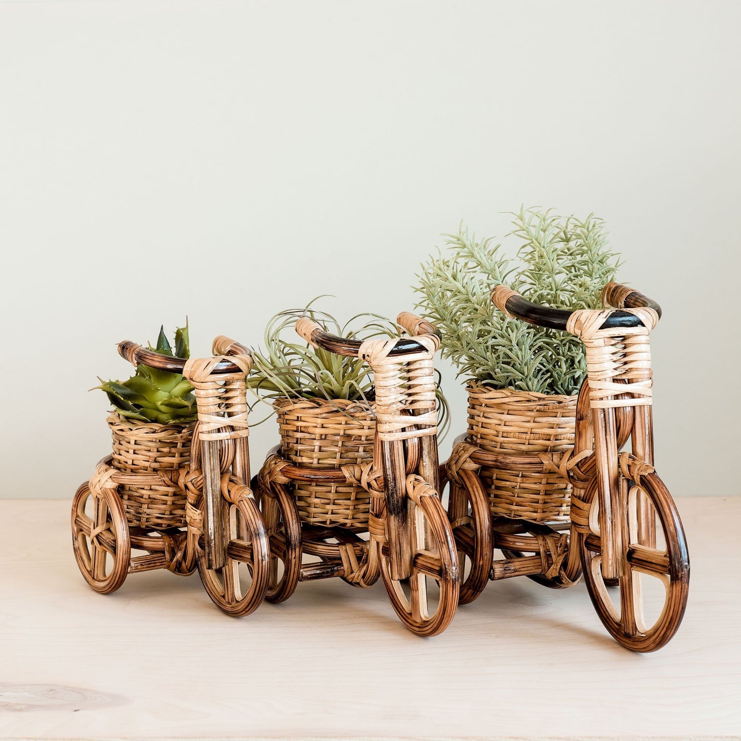 Planters - Bicycle Rattan Planter, small - Handmade Planters | LIKHÂ - LIKHÂ