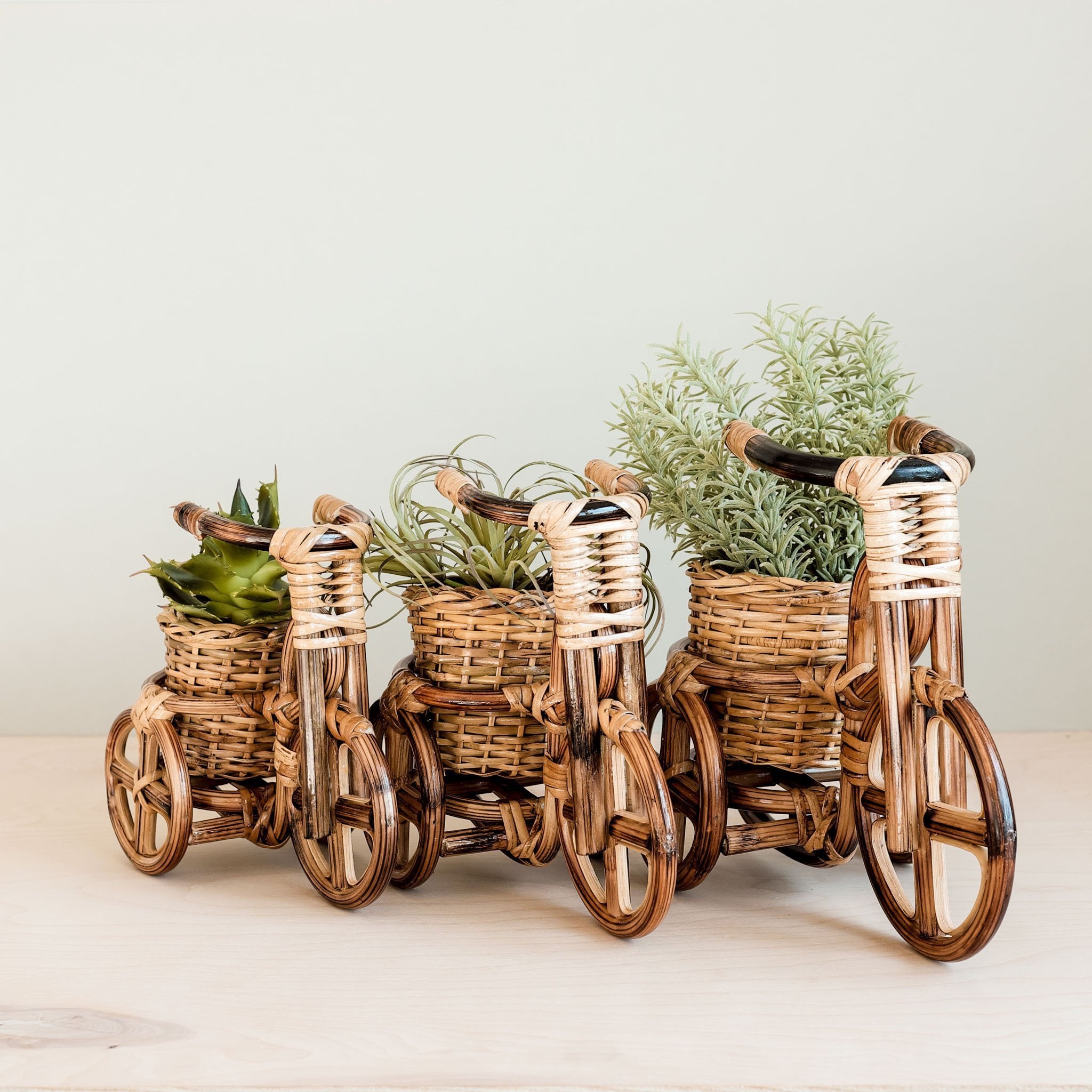 Planters - Bicycle Rattan Planter, small - Handmade Planters | LIKHÂ - LIKHÂ