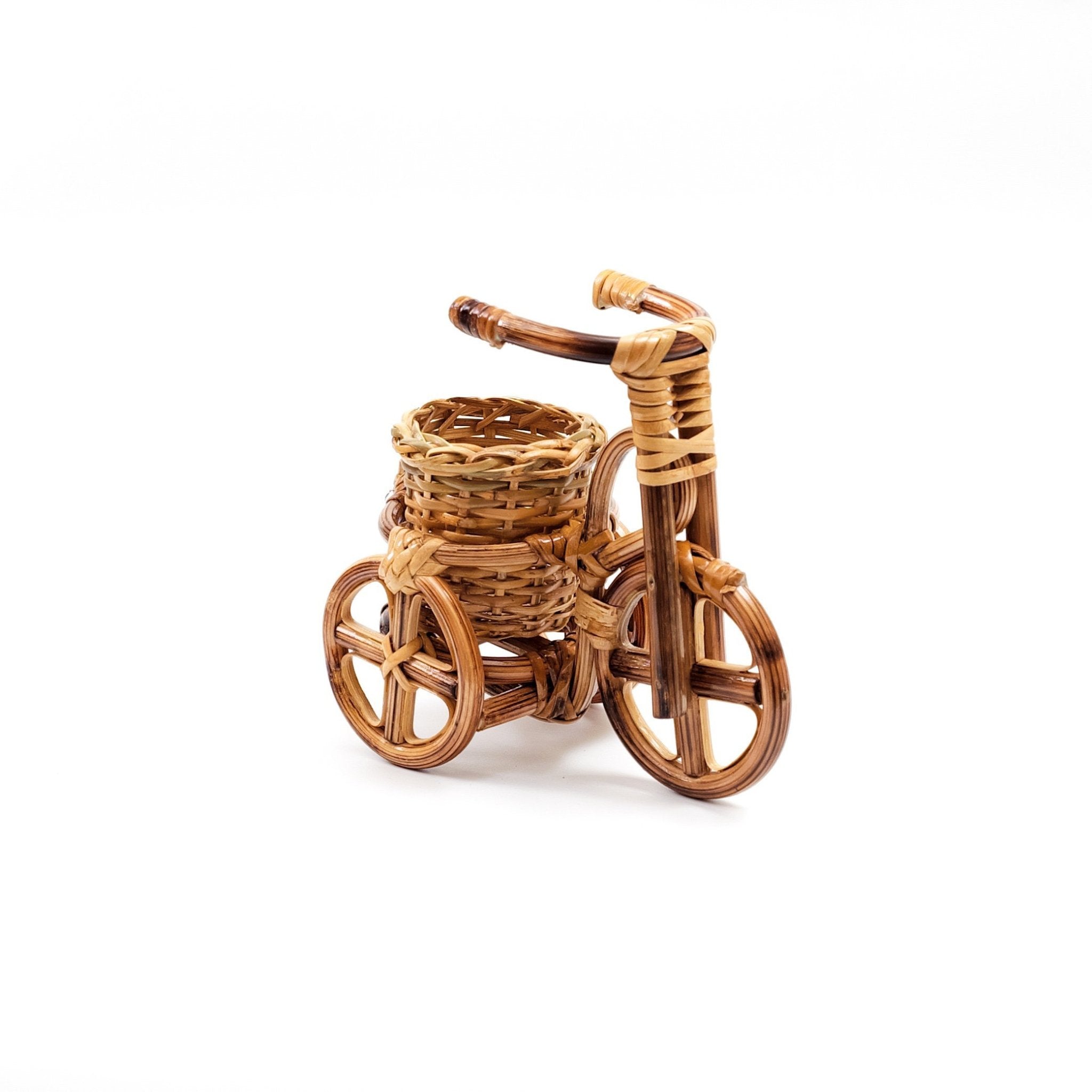 Planters - Bicycle Rattan Planter, small - Handmade Planters | LIKHÂ - LIKHÂ