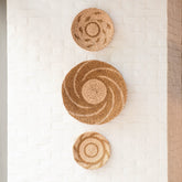 Wall Baskets - Natural + Brown Wall Baskets, Large - Round Wall Baskets | LIKHÂ - LIKHÂ