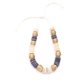 - Wood Statement Necklace - White and Light Blue | LIKHÂ - LIKHÂ