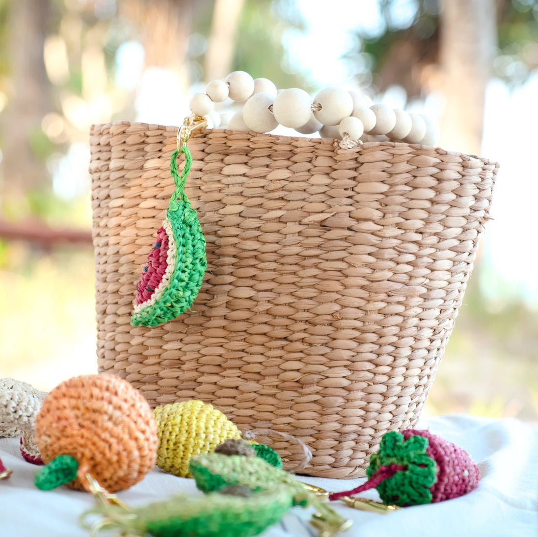 Bag charms - Watermelon Bag Charm - Handwoven Crochet Keychain | LIKHÂ - LIKHÂ