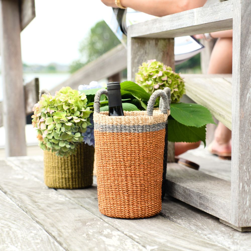 Baskets - Coral Wicker Basket Vase - Decorative Basket | LIKHÂ - LIKHÂ