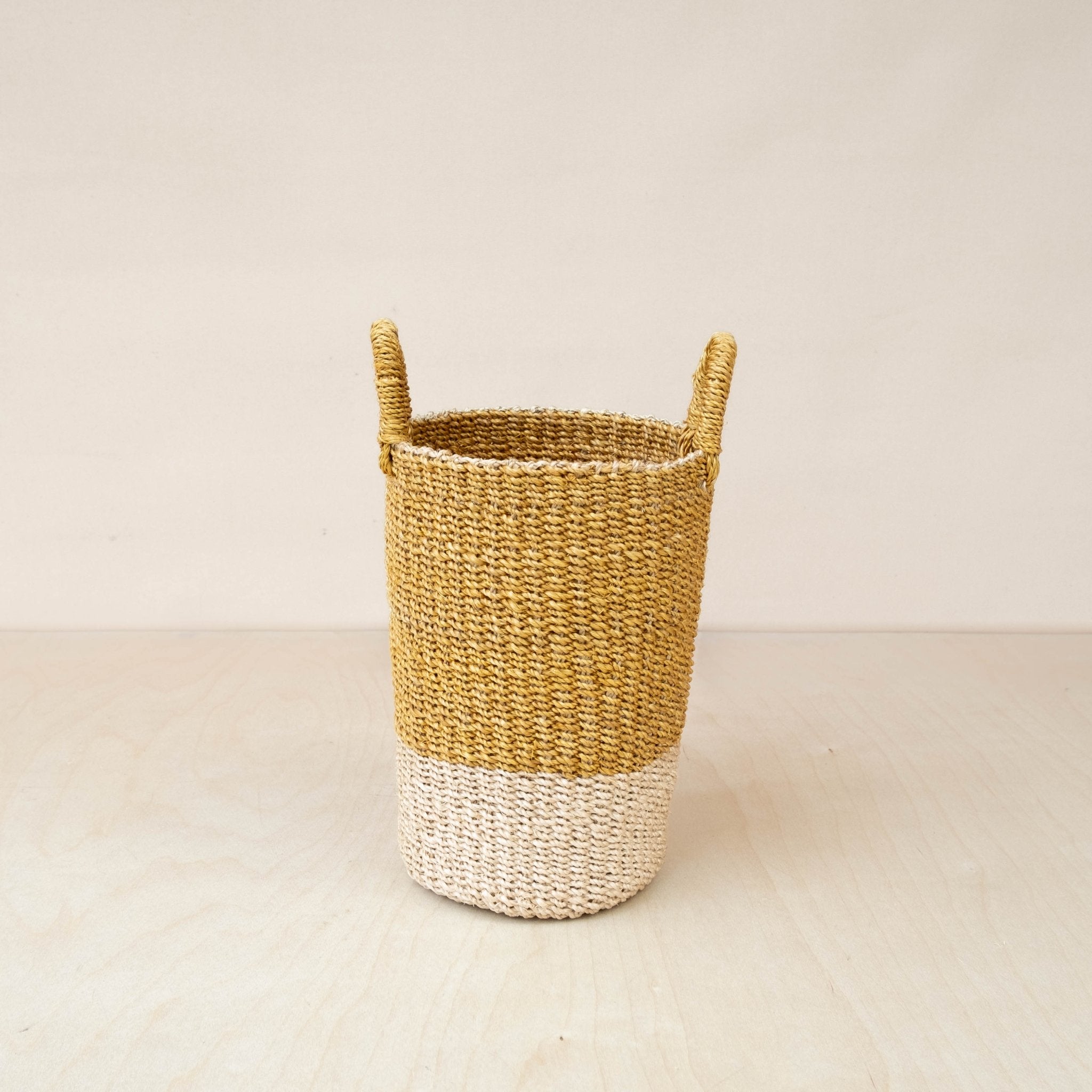 Baskets - Mustard Tall Woven Basket Vase - Wicker Basket | LIKHÂ - LIKHÂ