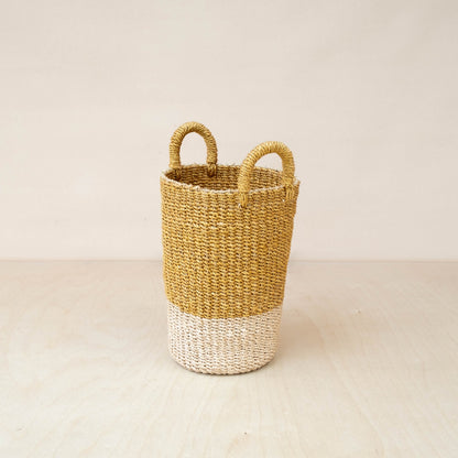 Baskets - Mustard Tall Woven Basket Vase - Wicker Basket | LIKHÂ - LIKHÂ