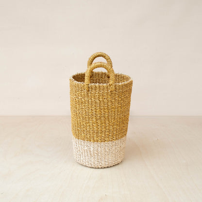 Baskets - Mustard Tall Woven Basket Vase - Wicker Basket | LIKHÂ - LIKHÂ