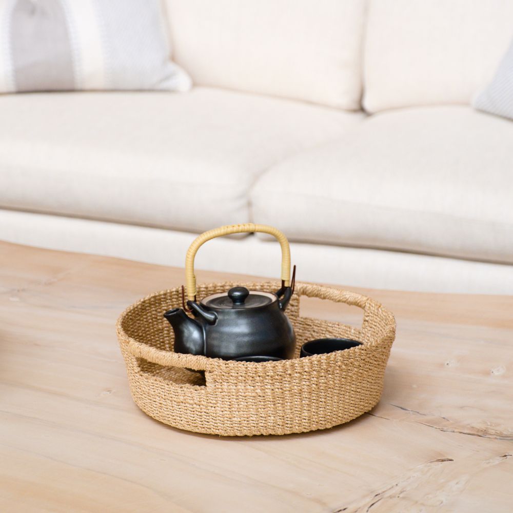 Baskets - Round Woven Basket - Straw Basket | LIKHÂ - LIKHÂ