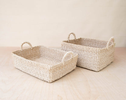 Baskets - Square Tabletop Basket - Weave Basket | LIKHÂ - LIKHÂ