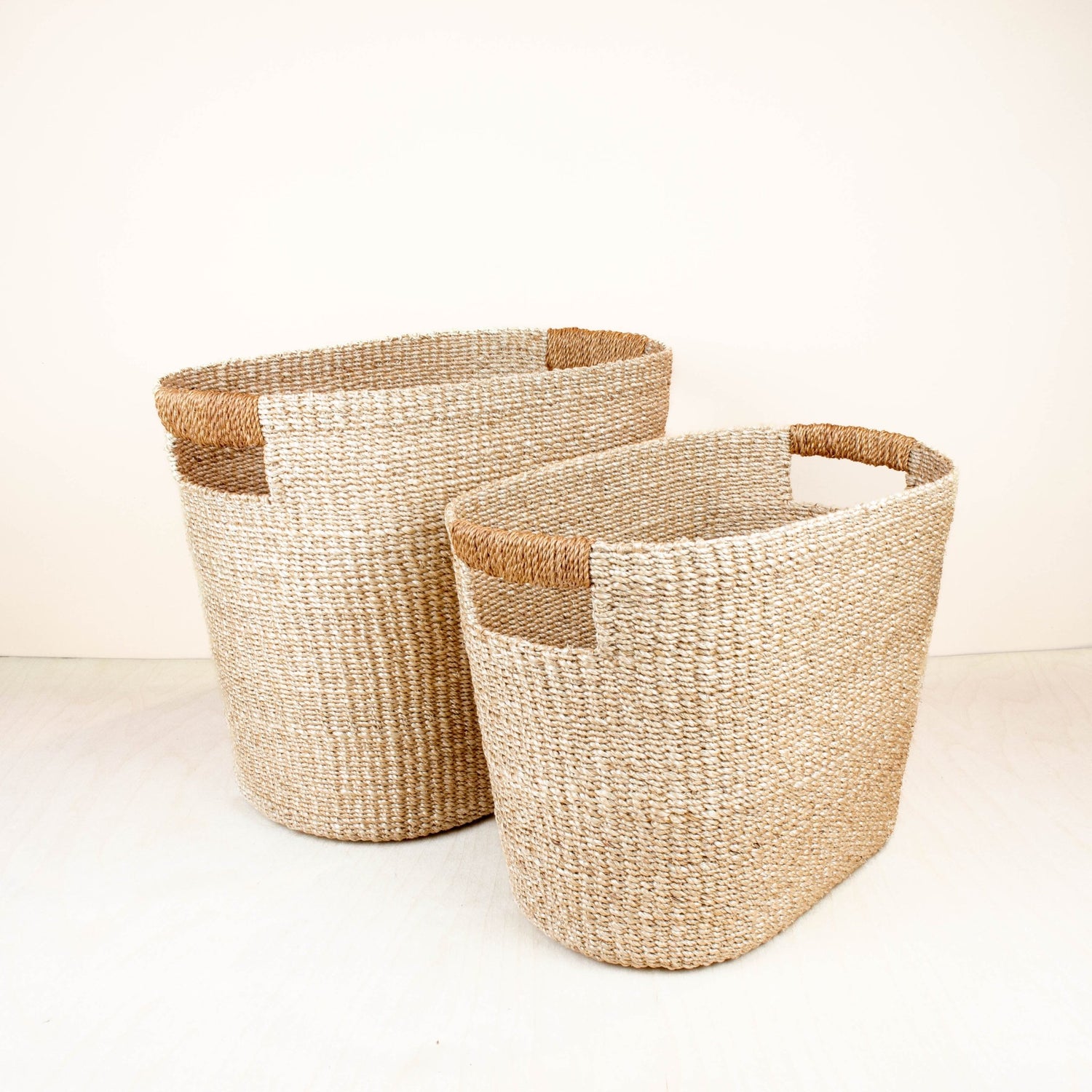 Baskets - Tan Large Oval Natural Basket - Straw Baskets | LIKHA - LIKHÂ