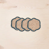 Coasters - Blue Trim Scallop Coasters, set of 4 – Artisan Woven Coasters | LIKHÂ - LIKHÂ