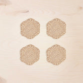 Coasters - Natural Scallop Coasters, set of 4 – Handwoven Abaca Coasters | LIKHÂ - LIKHÂ