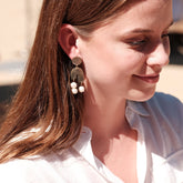 Earrings, Jewelry - Mother of Pearl Black Asymmetrical Earrings | LIKHÂ - LIKHÂ