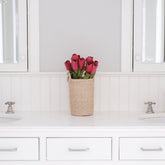 flower - Deep Pink Tulip Corn Husk Flowers, case of 6 – Colorful Flower Stems | LIKHÂ - LIKHÂ