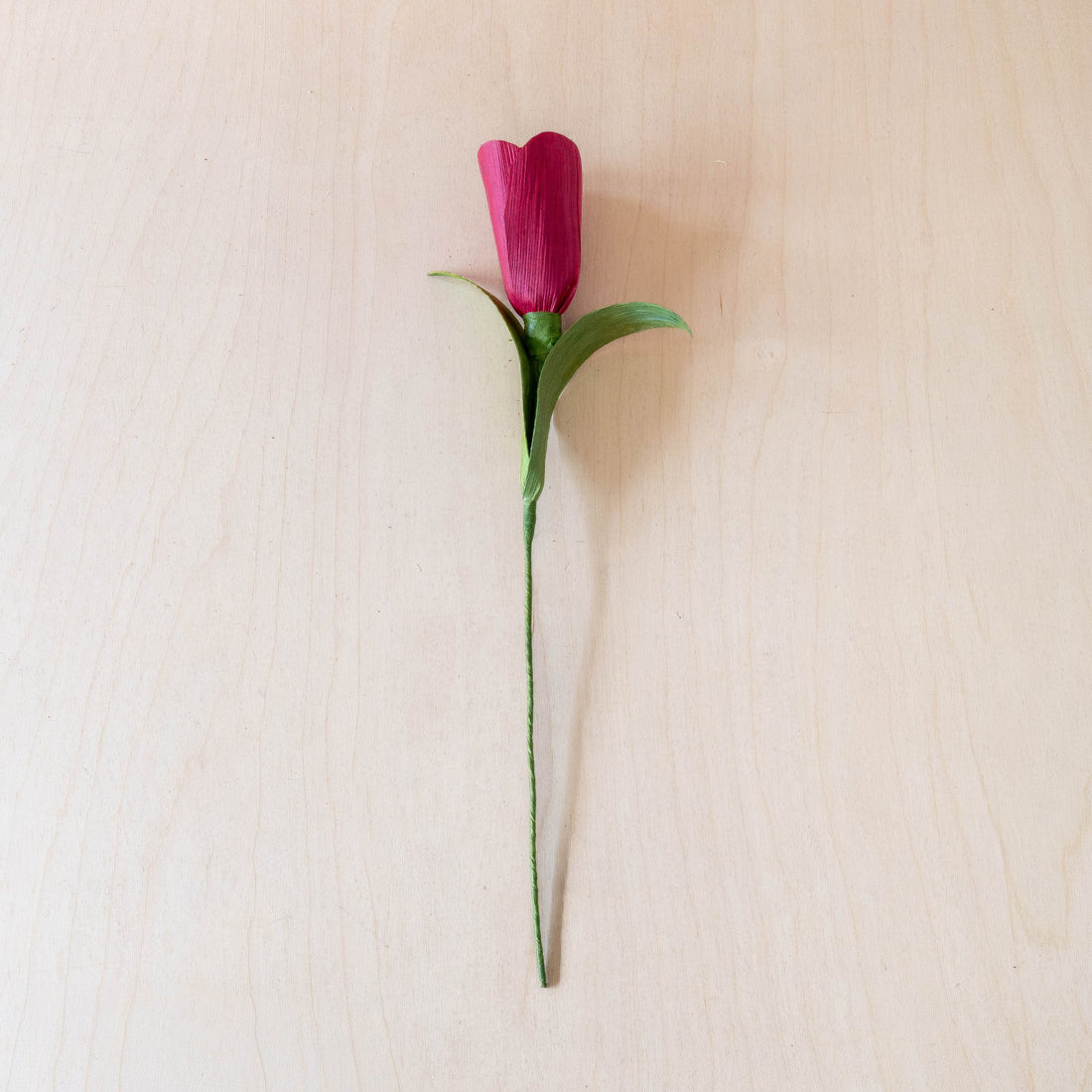 flower - Deep Pink Tulip Corn Husk Flowers, case of 6 – Colorful Flower Stems | LIKHÂ - LIKHÂ