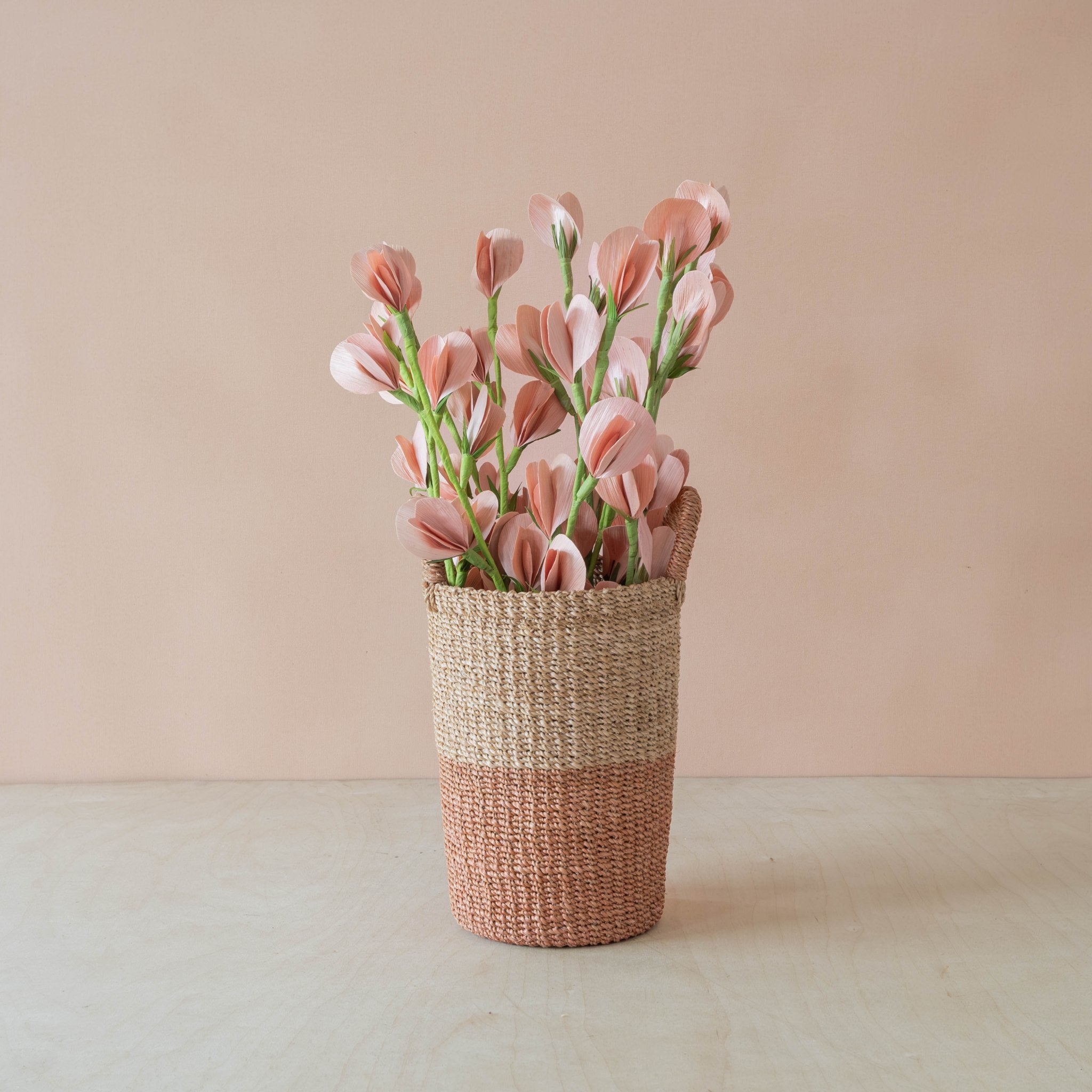 flower - Light Peach Pink Corn Husk Flower Branches, case of 6 – Handcrafted Flower Branches | LIKHÂ - LIKHÂ