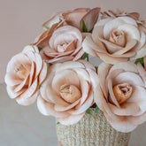 flower - Light Peach Pink Rose Corn Husk Flowers, case of 6 – Handcrafted Floral Stems | LIKHÂ - LIKHÂ