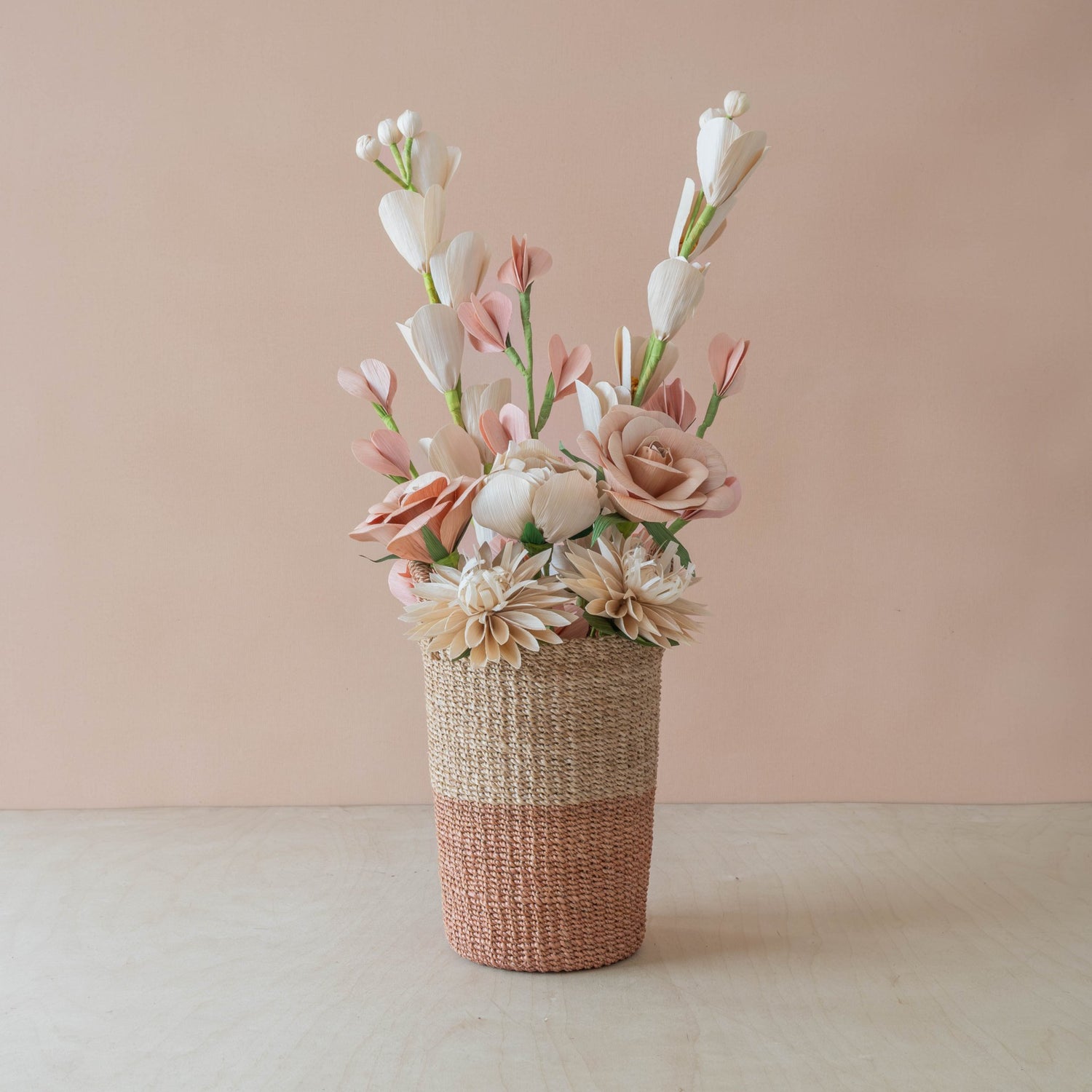 flower - Natural Orchid Corn Husk Flowers, case of 6 – Handcrafted Floral Stems | LIKHÂ - LIKHÂ
