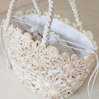 Handbags - Flower Weave Small Tote – Handwoven Abaca Bag | LIKHÂ - LIKHÂ