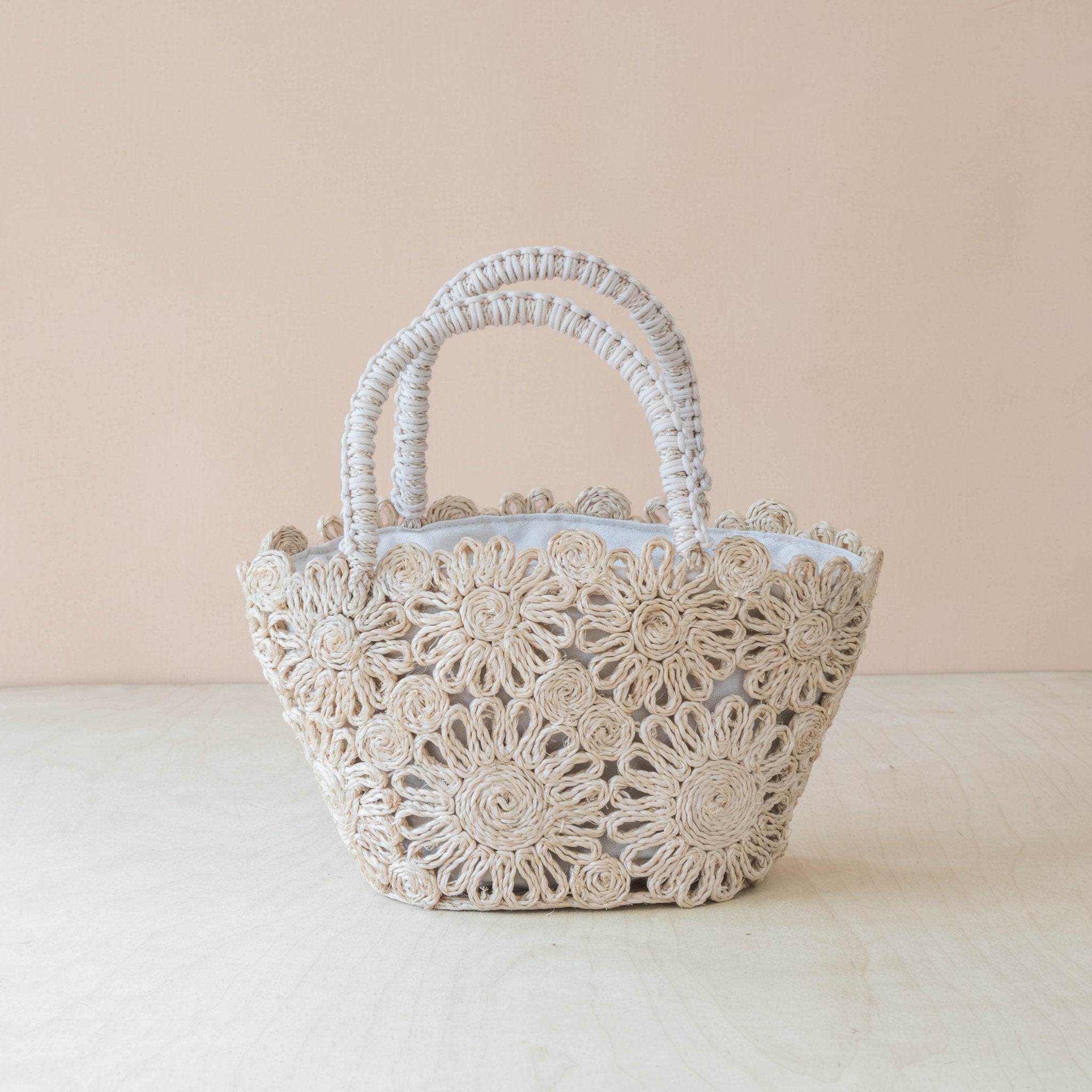Handbags - Flower Weave Small Tote – Handwoven Abaca Bag | LIKHÂ - LIKHÂ
