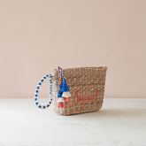 Handbags - Mini Woven Pouch with Wristlet and Embroidered Bonjour – Handwoven Wristlet | LIKHÂ - LIKHÂ