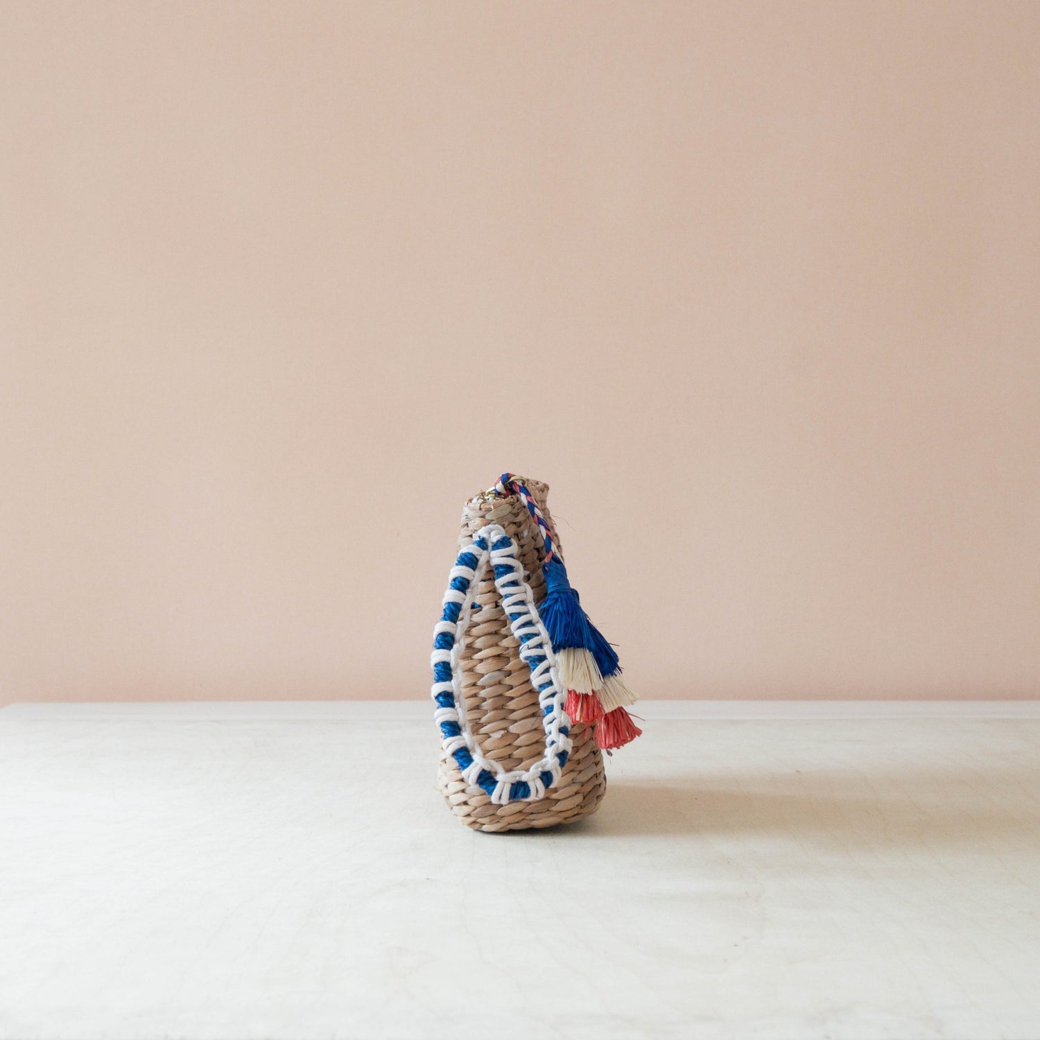 Handbags - Mini Woven Pouch with Wristlet and Embroidered Bonjour – Handwoven Wristlet | LIKHÂ - LIKHÂ