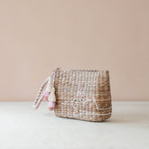 Handbags - Mini Woven Pouch with Wristlet and Embroidered Bunny – Handcrafted Wristlet | LIKHÂ - LIKHÂ