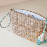 Handbags - Mini Woven Pouch with Wristlet and Embroidered Cat – Handwoven Wristlet | LIKHÂ - LIKHÂ
