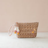 Handbags - Mini Woven Pouch with Wristlet and Embroidered Cocktail – Handcrafted Wristlet | LIKHÂ - LIKHÂ