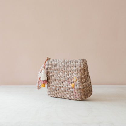 Handbags - Mini Woven Pouch with Wristlet and Embroidered Cocktail – Handcrafted Wristlet | LIKHÂ - LIKHÂ