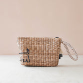 Handbags - Mini Woven Pouch with Wristlet and Embroidered Dachshund – Handcrafted Wristlet | LIKHÂ - LIKHÂ