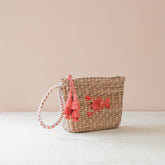 Handbags - Mini Woven Pouch with Wristlet and Embroidered Lobster – Artisan Wristlet | LIKHÂ - LIKHÂ