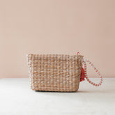 Handbags - Mini Woven Pouch with Wristlet and Embroidered Lobster – Artisan Wristlet | LIKHÂ - LIKHÂ