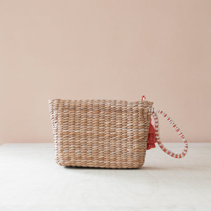 Handbags - Mini Woven Pouch with Wristlet and Embroidered Lobster – Artisan Wristlet | LIKHÂ - LIKHÂ