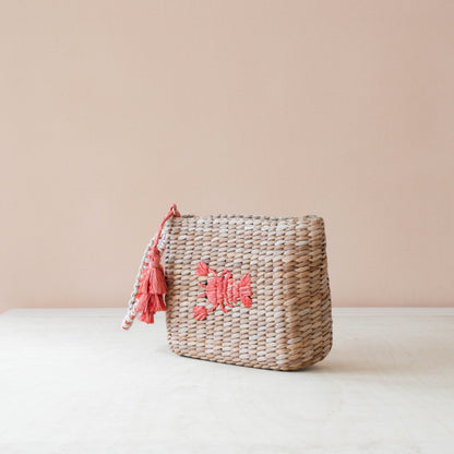 Handbags - Mini Woven Pouch with Wristlet and Embroidered Lobster – Artisan Wristlet | LIKHÂ - LIKHÂ