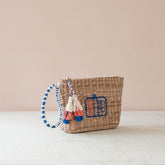 Handbags - Mini Woven Pouch with Wristlet and Embroidered Sardine Can – Handwoven Pouch | LIKHÂ - LIKHÂ