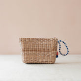 Handbags - Mini Woven Pouch with Wristlet and Embroidered Sardine Can – Handwoven Pouch | LIKHÂ - LIKHÂ
